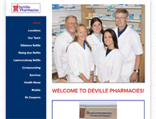Tablet Screenshot of devillepharmacies.com